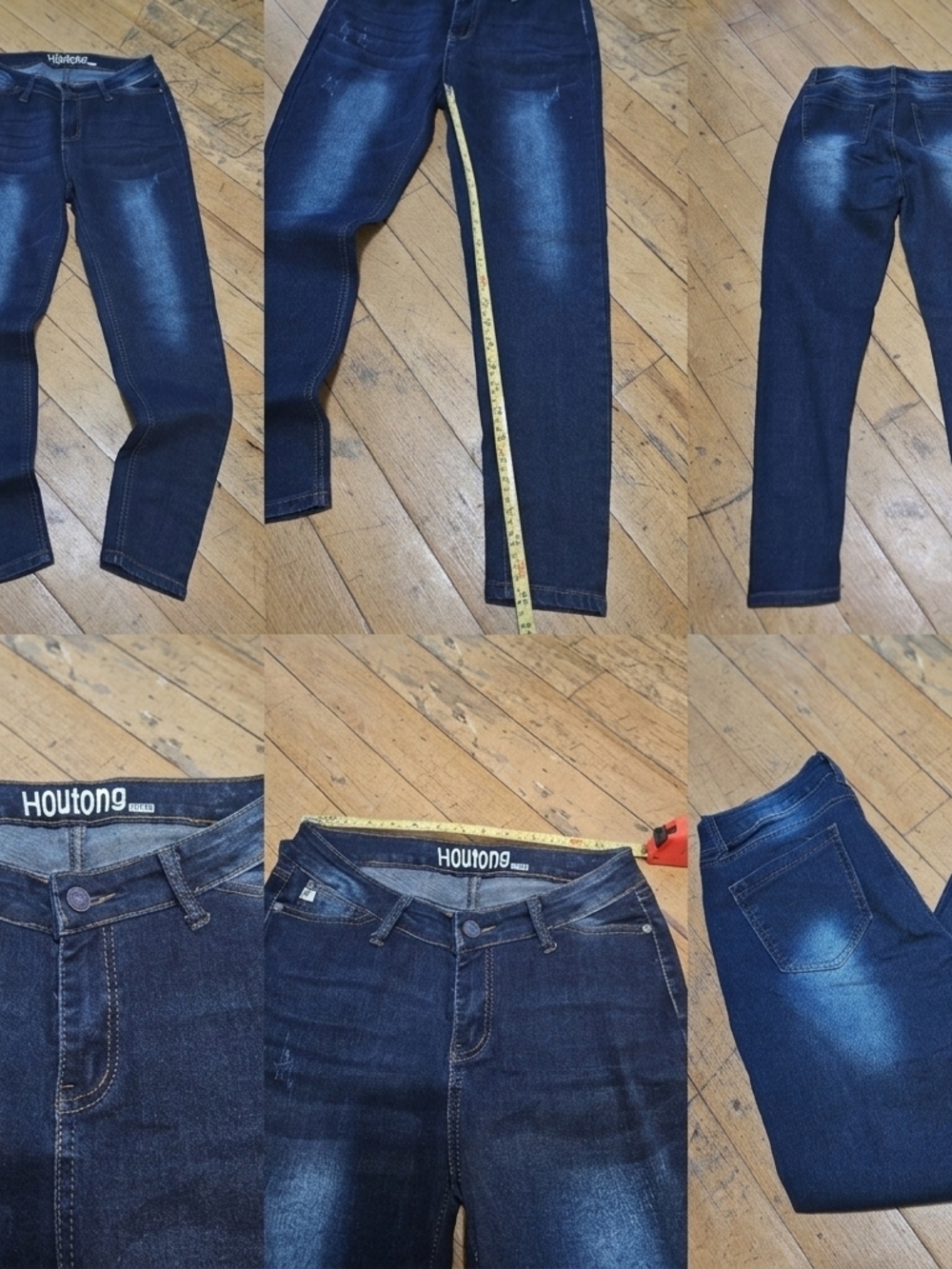 Women's Dark Indigo Skinny Jeans - Stretch Mid-Rise